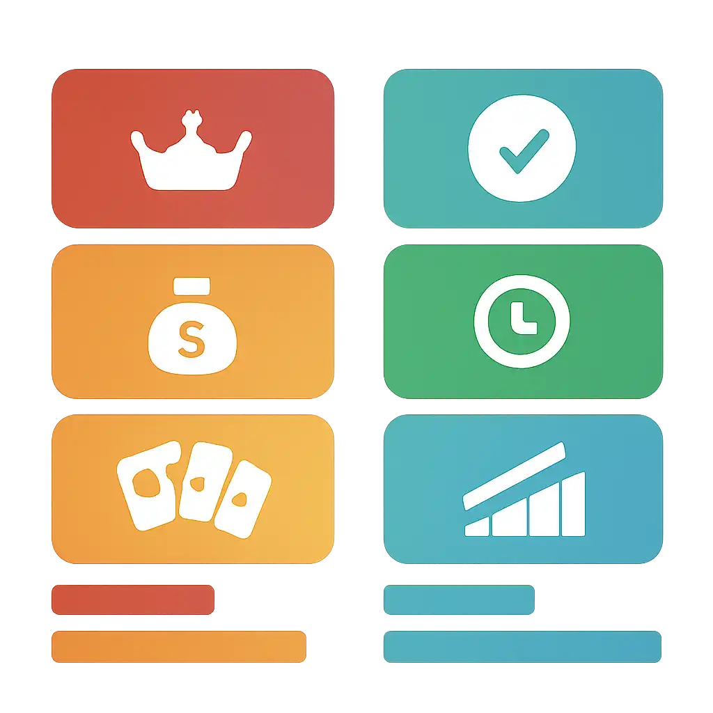 Infographic comparing options using coloured bars and, Holy Rummy