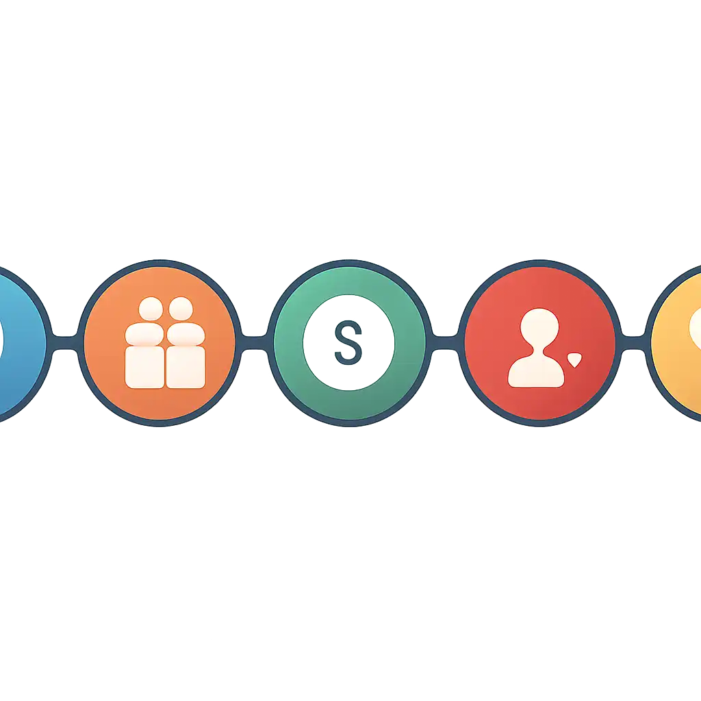 Five numbered circular icons connected by arrows in a horizontal flow, Holy Rummy Games, Bonuses and Referral Rewards steps