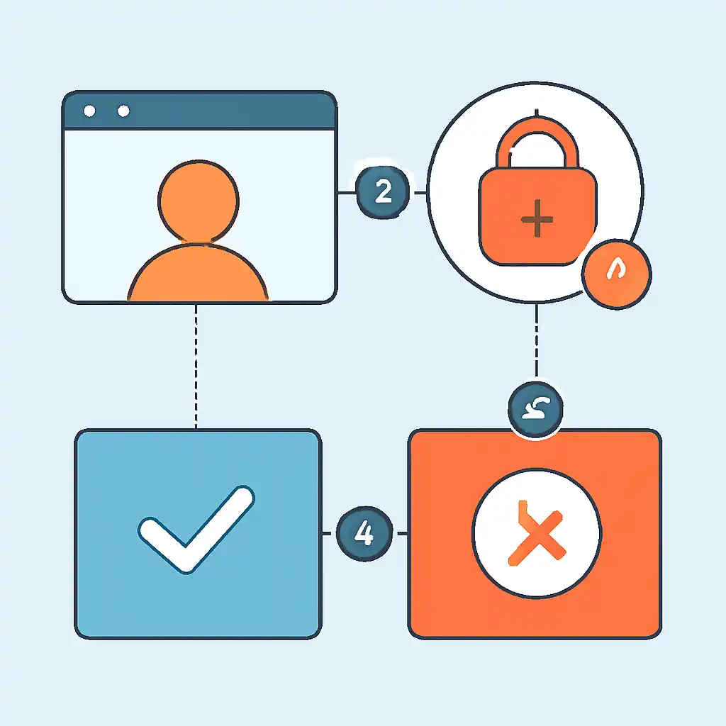 Annotated step diagram: account locked process with numbered callouts, Holy Rummy