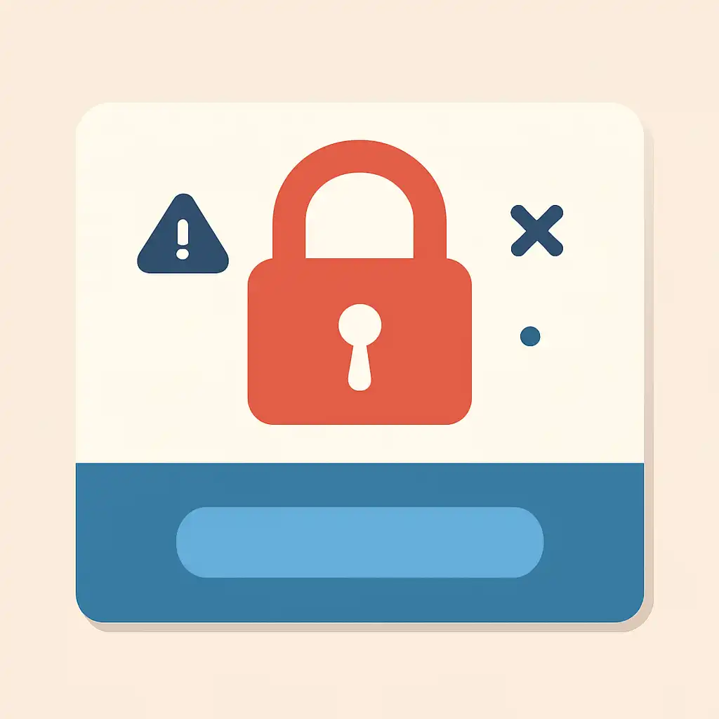 Close-up of button or form field for account locked, Holy Rummy